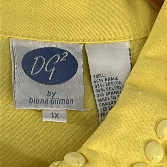 #59 Vintage Dg2 Diane Gilman Yellow Jean Jacket - Picture 5 of 5